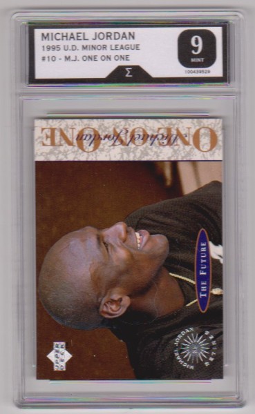 Graded Sigma Mint 9 - Michael Jordan 1995 Upper Deck Minor League One On One #10 Insert Card