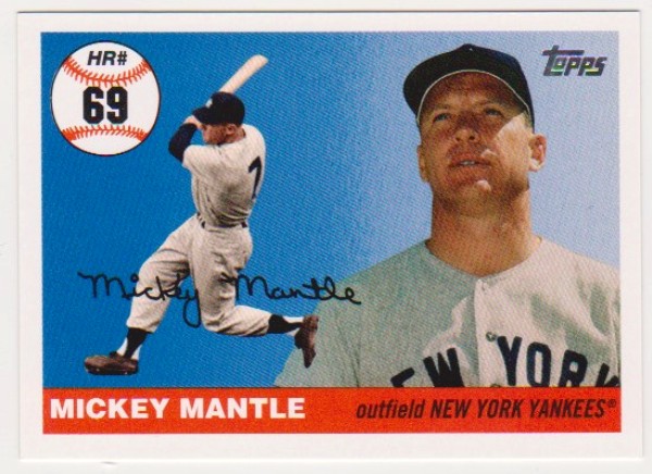 Mickey Mantle '55 Topps Style HR #69 2006 Topps #MHR69 Insert Card