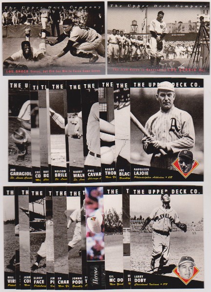 25 Different 1994 Upper Deck All-Time Heroes Cards - Lou Gehrig + More