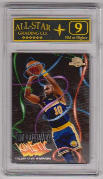 Graded 9 - Tim Hardaway 1995-96 Skybox Premium Kinetic #K2 Insert Card