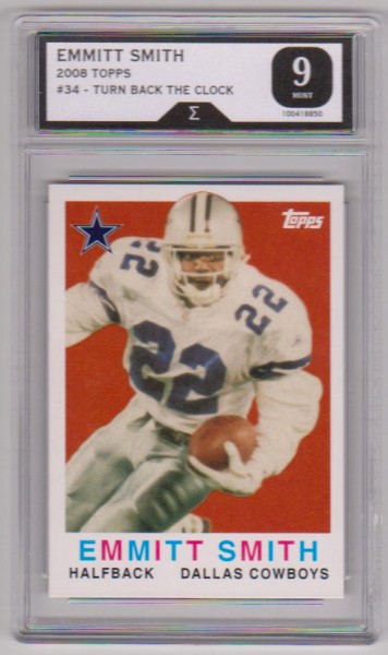 Graded Sigma Mint 9 - Emmitt Smith 2008 Topps Turn Back The Clock #34 Card