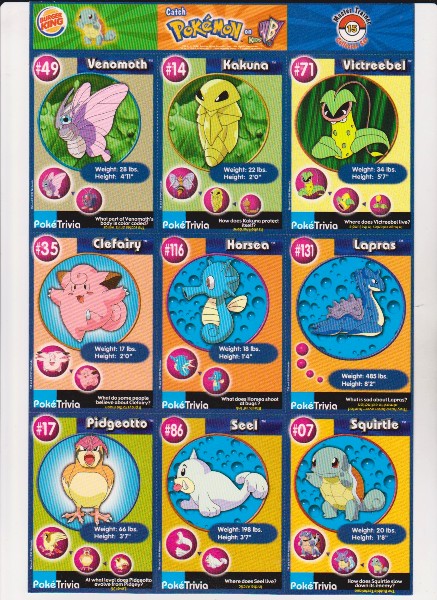 1999 Pokemon Master Trainer Collector Set Uncut 9 Card Uncut #15 Sheet