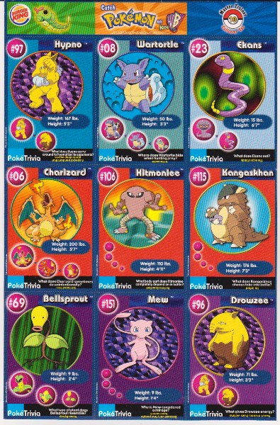 1999 Pokemon Master Trainer Collector Set Uncut 9 Card Sheet #10 w/ Charizard + More