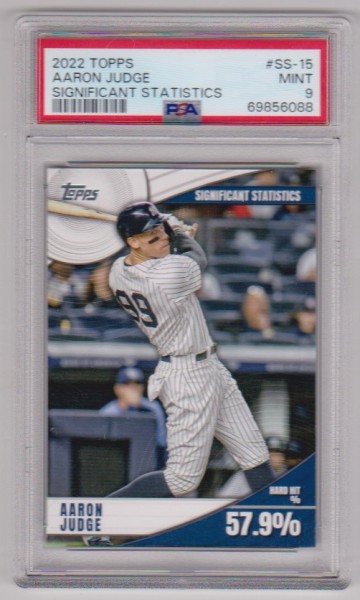 Graded PSA Mint 9 - Aaron Judge 2022 Topps Significant Statistics #SS-15 Insert Card