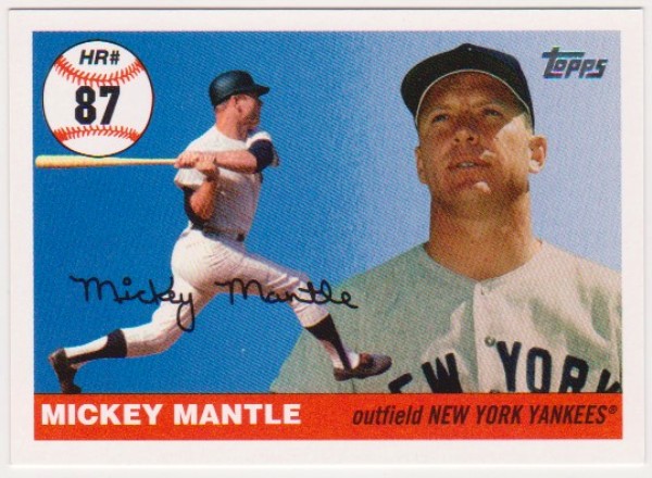 Mickey Mantle '55 Topps Style HR #87 2006 Topps #MHR87 Insert Card