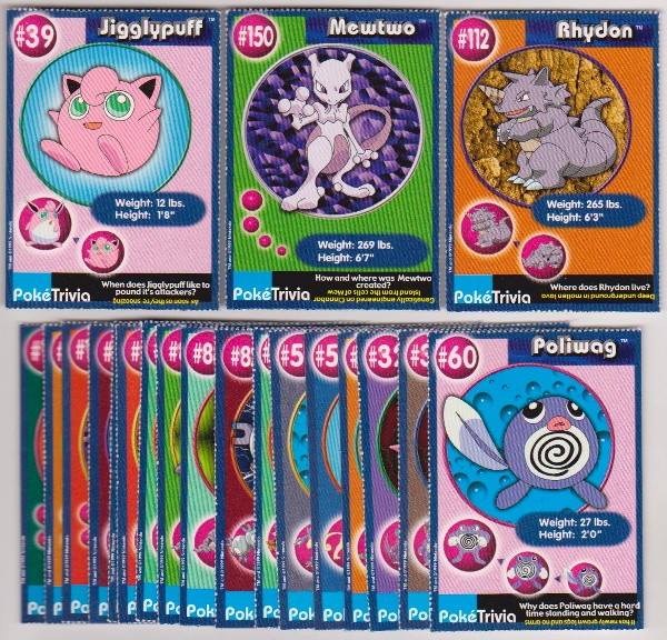 20 Different 1999 Pokemon Master Trainer Cards From Burger King Set w/ Jigglypuff + More