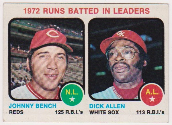 1973 Topps Johnny Bench + Dick Allen #63 Card 