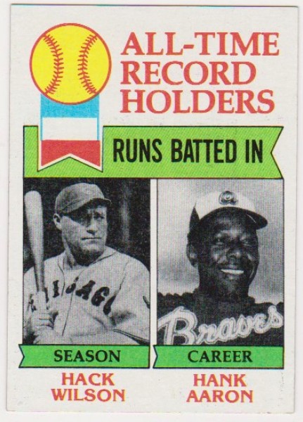 1979 Topps Hack Wilson/Hank Aaron #412 Card