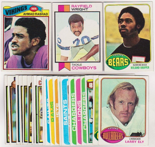 24 Different 1970's Topps Football Cards (1973-1979) w/ Ahmad Rashad+ More