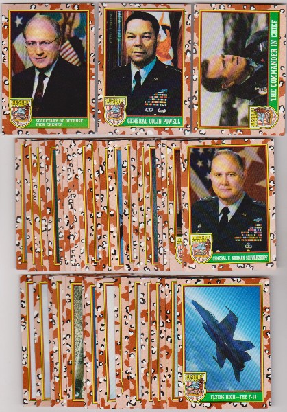 1991 Topps Desert Storm Series One 88 Card Set w/ George Bush, Dick Cheney + More