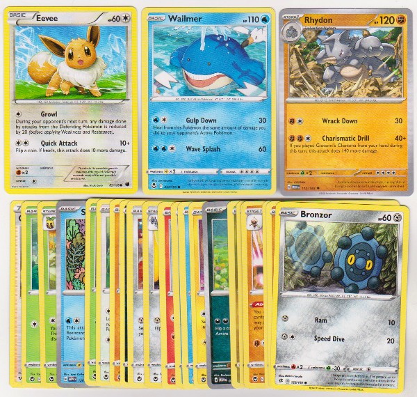 25 Different Pokemon Trading Cards w/ Eevee + More