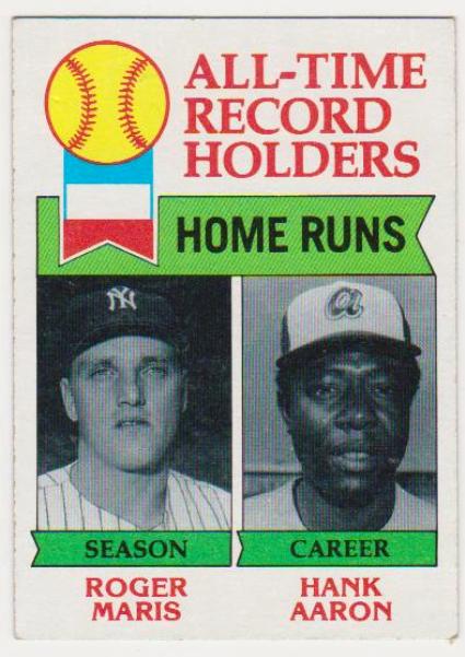 1979 Topps Roger Maris/Hank Aaron #413 Card