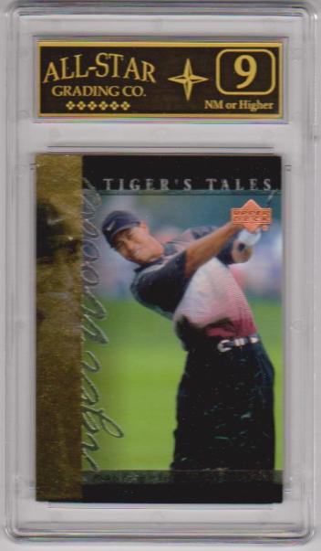 Graded 9 - Tiger Woods 2001 Upper Deck Tiger's Tales #TT23 Insert Card