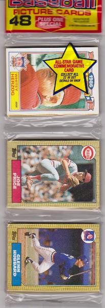 1987 Topps Baseball 49 Card Rack Pack w/ Whitey Herzog On Front