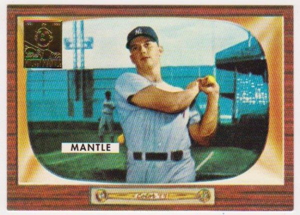 Mickey Mantle 1955 Bowman #202 Commemorative Card - 1996 Topps #5 of 19 Insert Card