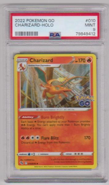 Graded PSA Mint 9 - Charizard 2022 Pokemon Go Holo #010/078 Card