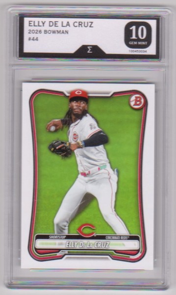 Graded Sigma Gem Mint 10 - Elly De La Cruz 2026 Bowman #44 Card