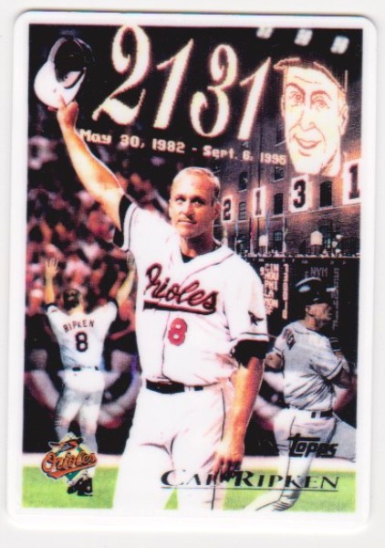 1996 Topps Cal Ripken, Jr. #96 Porcelain Replica Card 