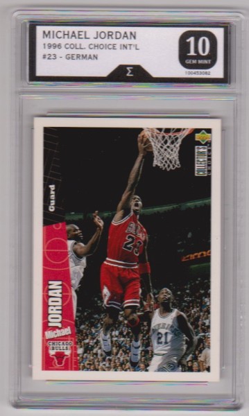 Graded Sigma Gem Mint 10 - Michael Jordan 1996-97 Collector's Choice German #23 Card