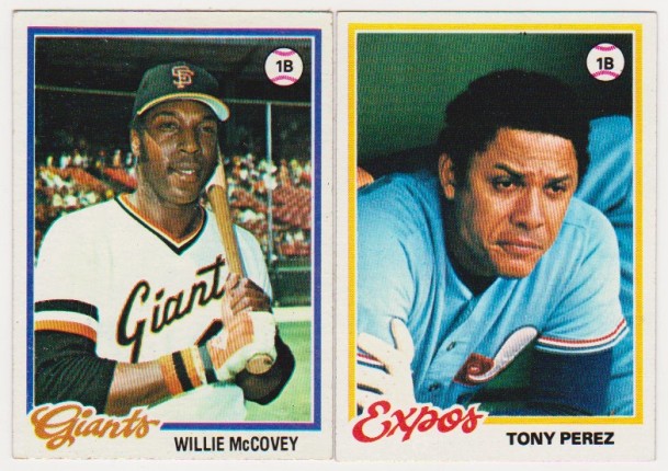 1978 Topps Willie McCovey #34 + Tony Perez #15 Card Pair - HOF'ers