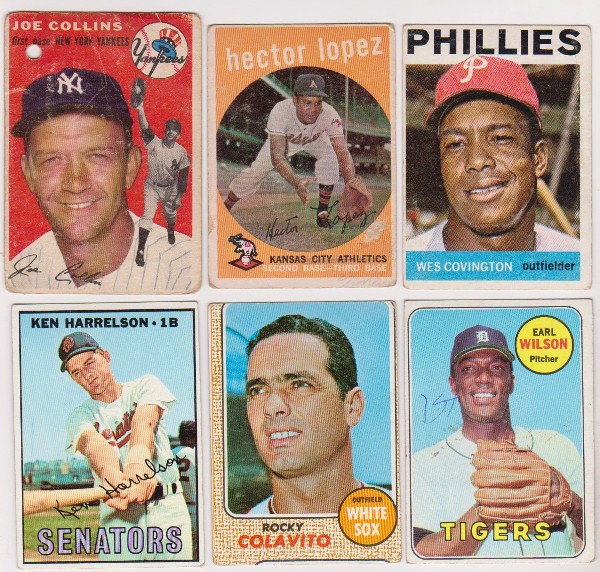 6 Different 1950's/1960's Topps Baseball Cards w/ Rocky Colavito + More