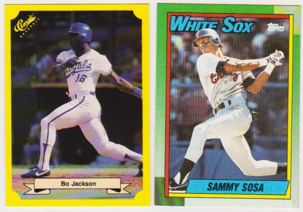 Rookies - Bo Jackson 1987 Classic + Sammy Sosa 1990 Topps Rookie Pair
