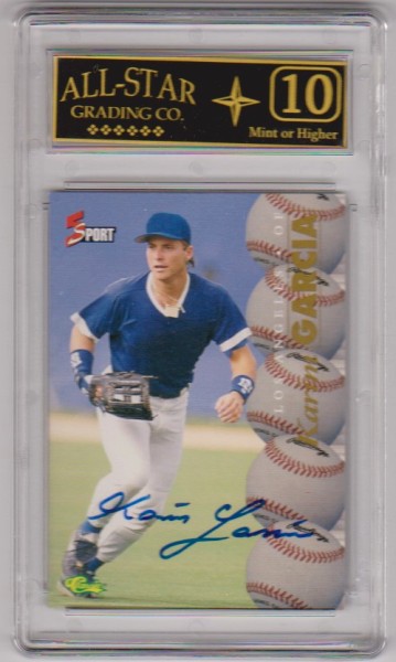 Signed Rookie Graded 10 - Karim Garcia 1995 Classic 5-Sport Certified Autographed Insert Card