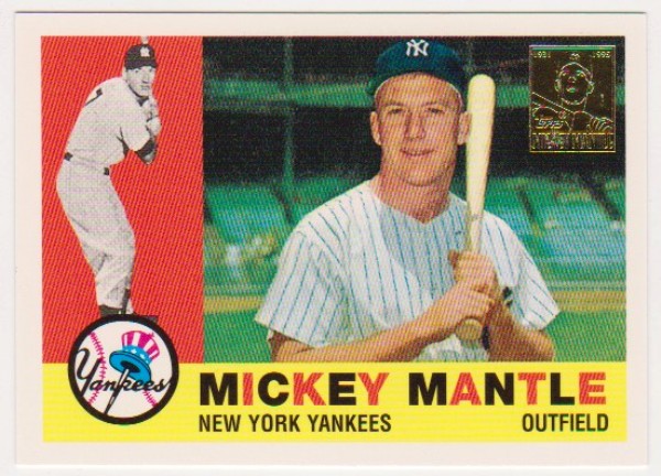 Mickey Mantle 1960 Topps #350 Commemorative Card - 1996 Topps #10 of 19 Insert Card