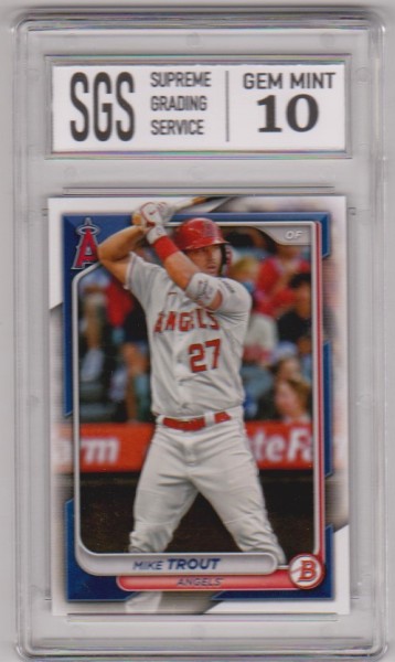 Graded Gem Mint 10 - Mike Trout 2024 Bowman #19 Card