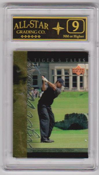 Graded 9 - Tiger Woods 2001 Upper Deck Tiger's Tales #TT26 Insert Card
