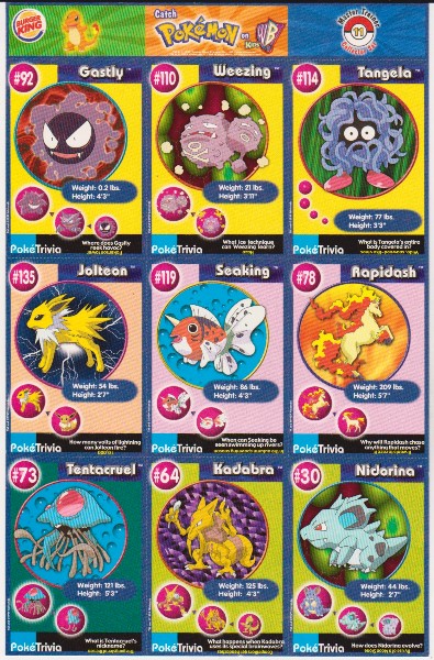 1999 Pokemon Master Trainer Collector Set Uncut 9 Card Uncut #11 Sheet