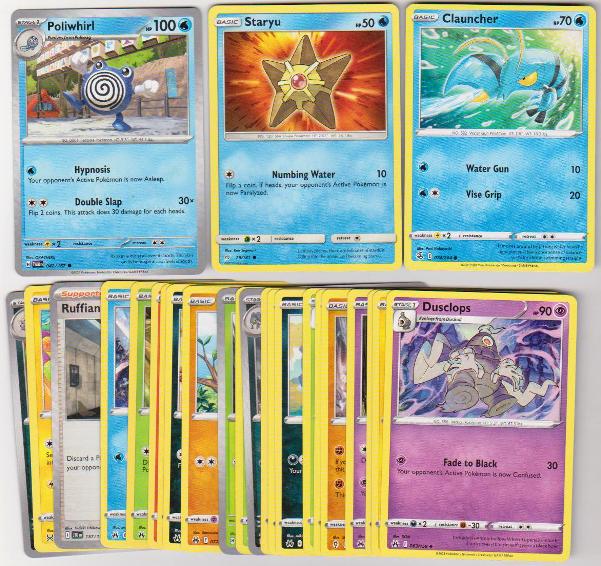 25 Different Pokemon Trading Cards w/ Poliwhirl + More