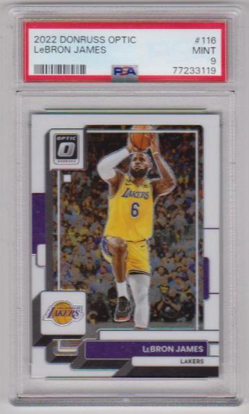 Graded PSA Mint 9 - Lebron James 2022-23 Donruss Optic #116 Card