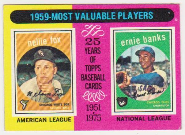 1975 Topps Nellie Fox/Ernie Banks #197 Card - HOF'ers
