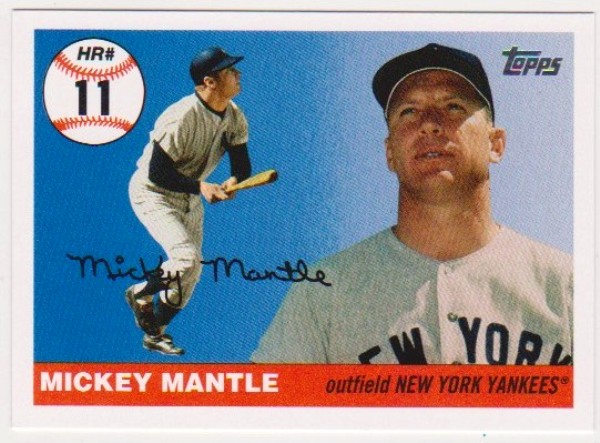 Mickey Mantle '55 Topps Style HR #11 2006 Topps #MHR11 Insert Card