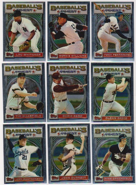 9 Different 1993 Topps Finest Cards w/ Bernie Williams + More