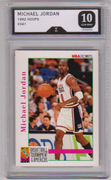 Graded Sigma Gem Mint 10 - Michael Jordan 1992 Hoops USA #341 Card