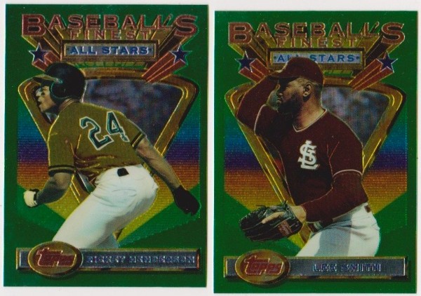 1993 Topps Finest Rickey Henderson #86 + Lee Smith #95 Card Pair