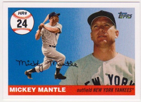 Mickey Mantle '55 Topps Style HR #24 2006 Topps #MHR24 Insert Card