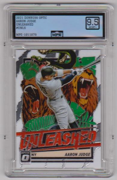 Graded MPE Mint+ 9.5 - Aaron Judge 2021 Donruss Optic Unleashed #UNL5 Insert Card