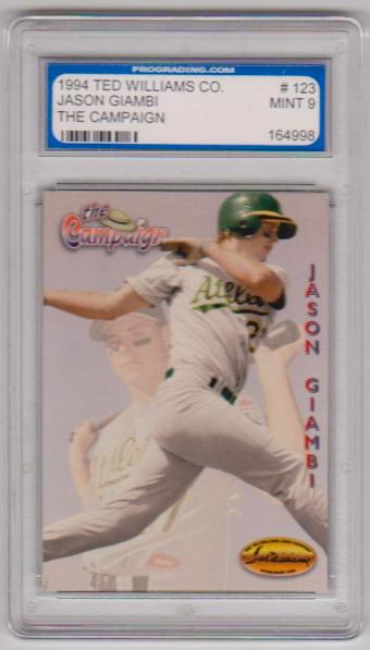 Graded Mint 9 Rookie - Jason Giambi 1994 Ted Williams Co. Minor League #123 Card