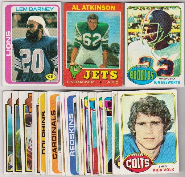 24 Different 1970's Topps Football Cards (1971-1979) w/ Lem Barney + More