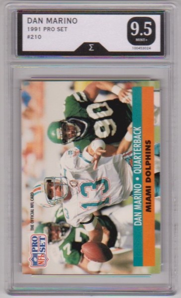 Graded Sigma Mint+ 9.5 - Dan Marino 1991 Pro Set #210 Card