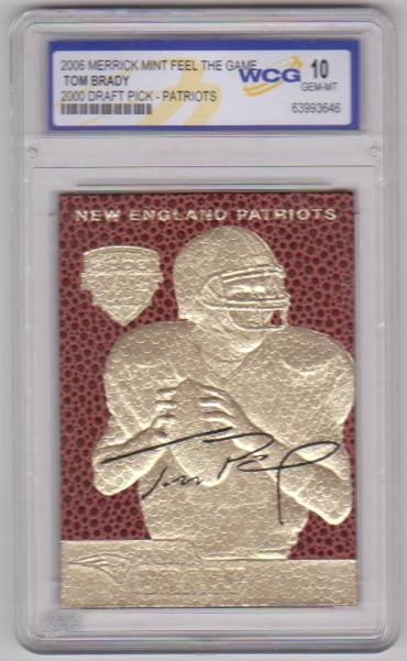 2003 Merrick Mint 23KT Gold Laser Line TOM BRADY NEW ENGLAND PATRIOTS WCG 10 GEM