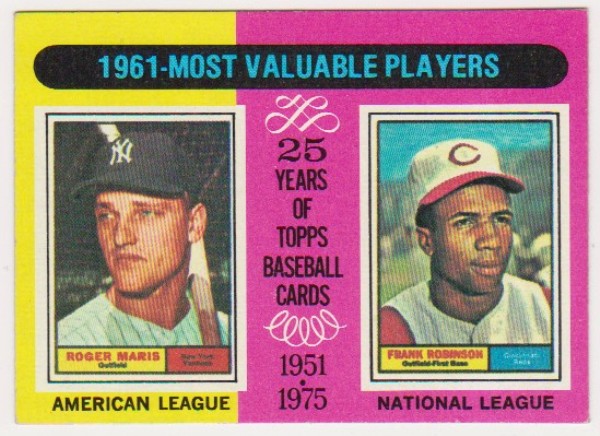 1975 Topps Roger Maris/Frank Robinson #199 Card