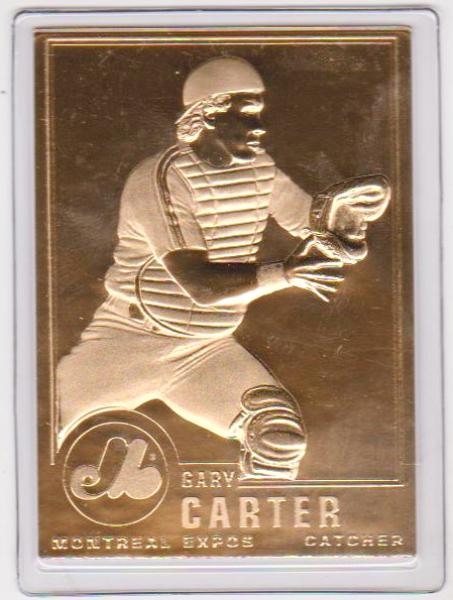 22kt Gold - GARY CARTER 1996 Danbury Mint Gold Card - HOF'er