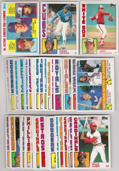 50 Different 1984 Topps Baseball Cards w/ Steve Carlton/Tom Seaver/Steve Rogers + More
