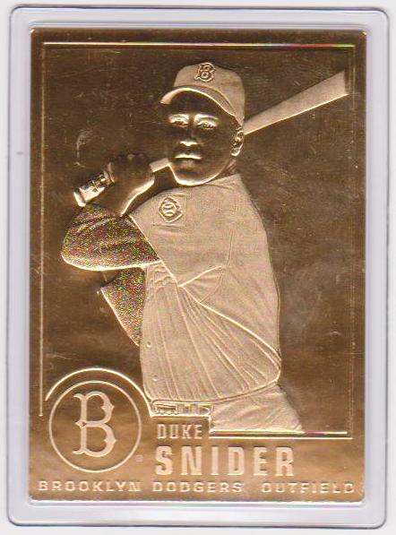 22 Kt Gold Duke Snider 1996 Danbury Mint Gold Card - HOF'er