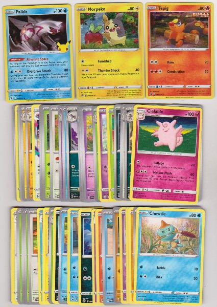 50 Different Pokemon Trading Cards w/ 3 HOLOS + More