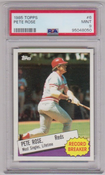 Graded PSA Mint 9 - Pete Rose 1985 Topps #6 Card